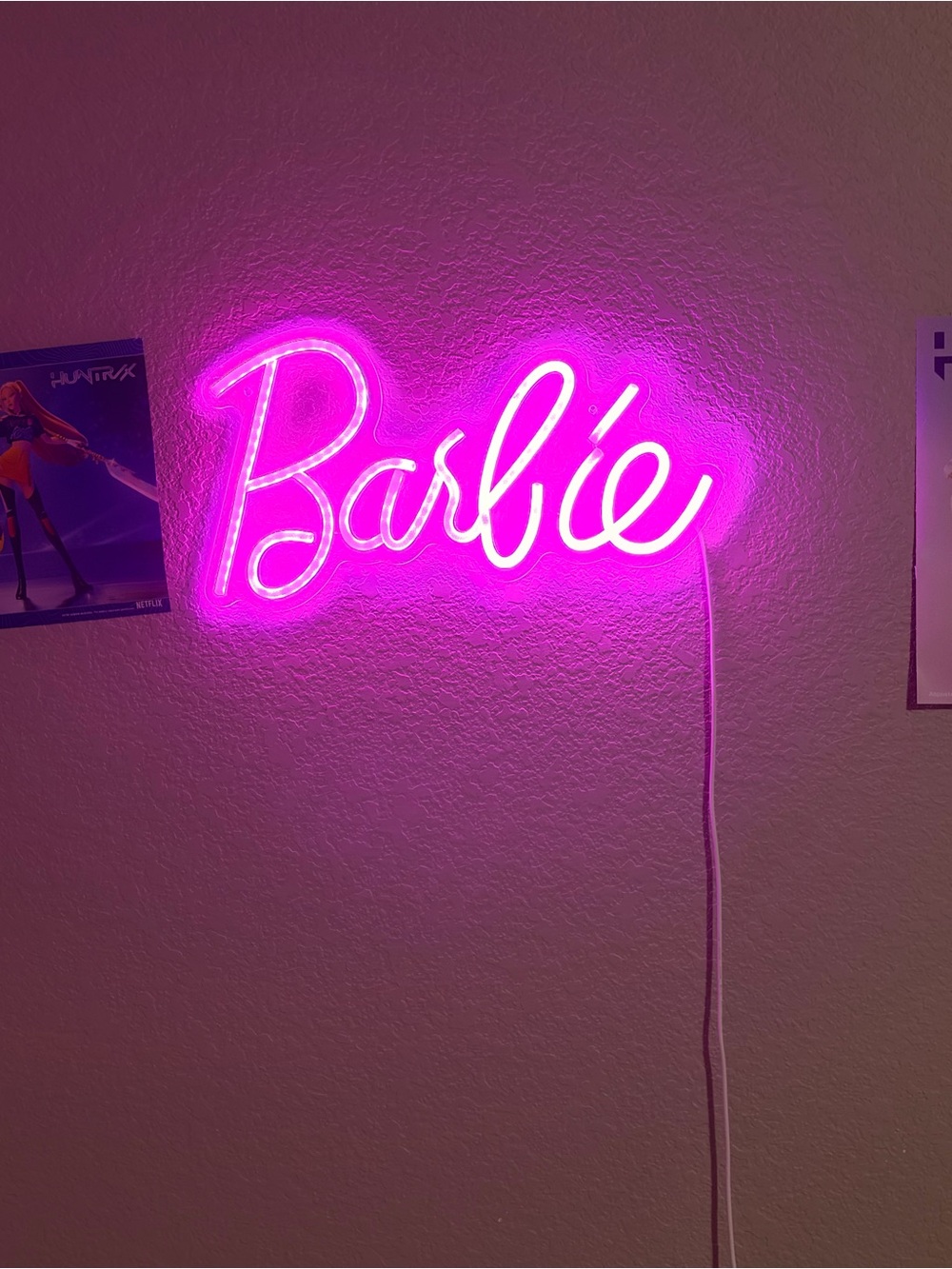 Barbie Neon Script Wall Sign - Hot Pink Glow